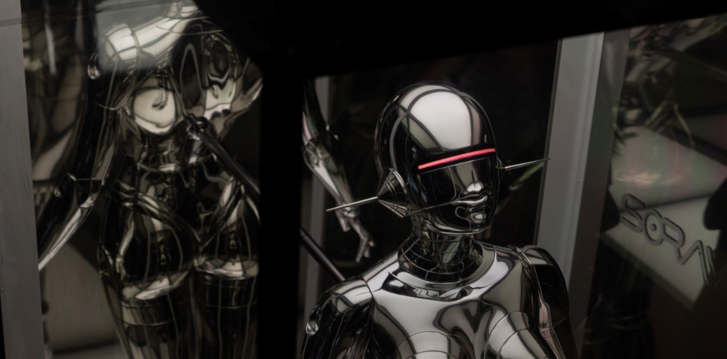 Shiny metal robots are a picture of inhuman perfection.